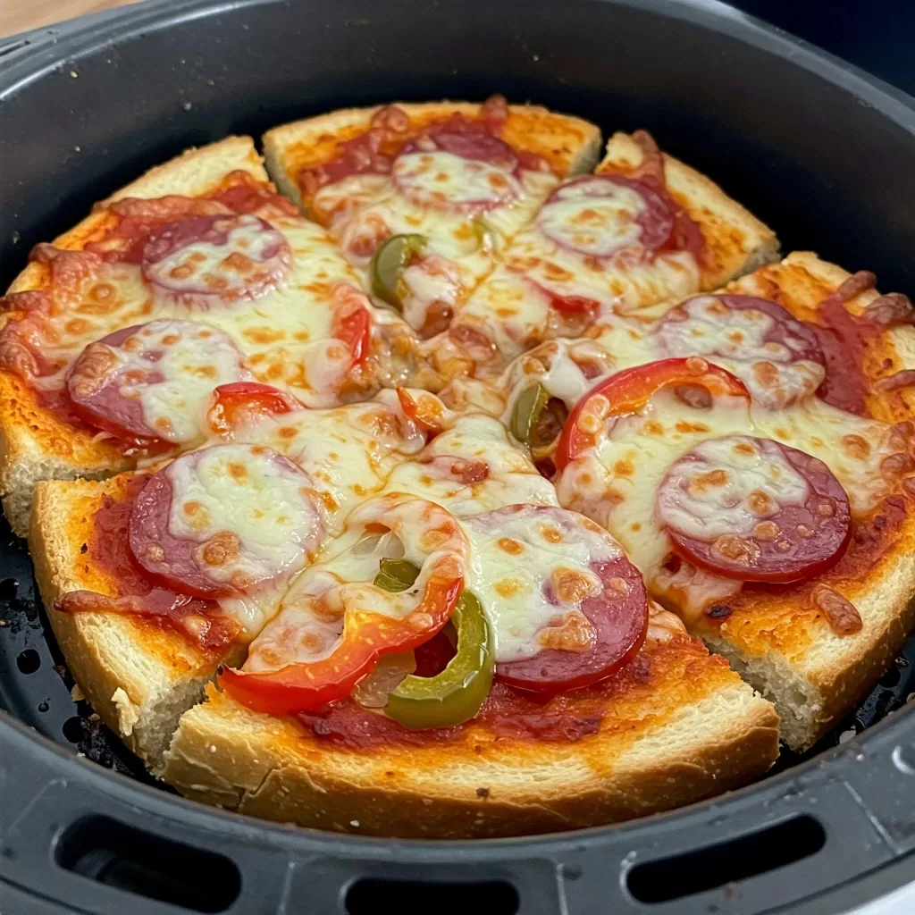 Pizza de Pão de Forma na Air Fryer