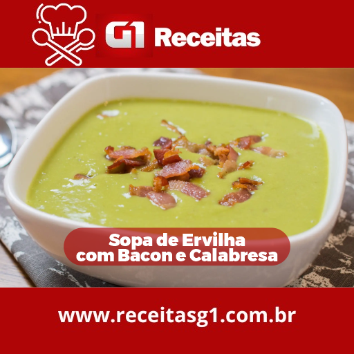 Sopa de ervilha com bacon e calabresa